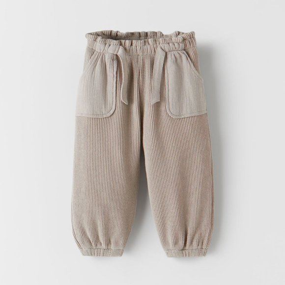 ZARA WAFFLE KNIT JOGGERS
